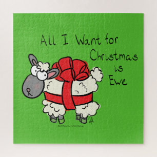 Funny Holiday Niedliche Schafe Weihnachten Cartoon Puzzle