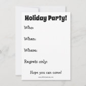 Funny Holiday Party Einladungen (Rückseite)