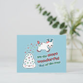 Funny Holiday Reindeer Feiertagspostkarte (Stehend Vorderseite)