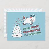 Funny Holiday Reindeer Feiertagspostkarte (Vorne/Hinten)