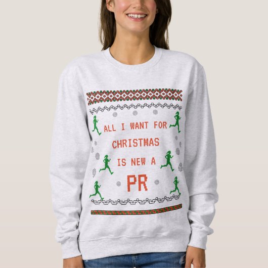 Funny Holiday Runner Geschenk, Weihnachts-Running Sweatshirt (Vorderseite)