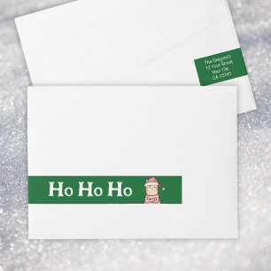 Funny Holiday Sarcastic Katze in Weihnachtsmannmüt Rundum-Adressaufkleber