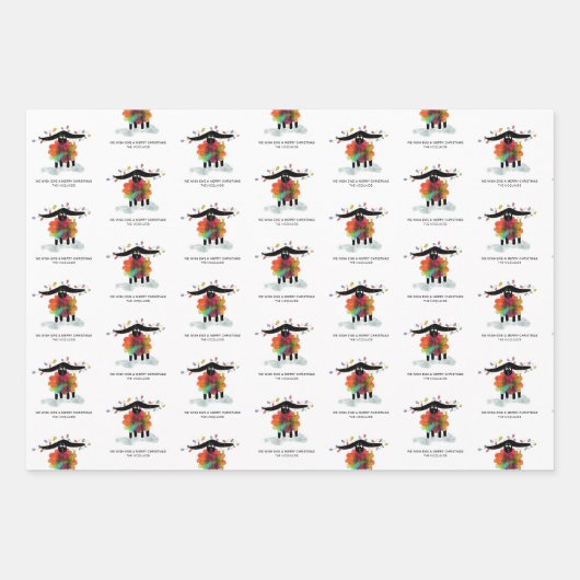 Funny Holiday Shee mit Lights Personalisiert Geschenkpapier Set (Vorderseite)