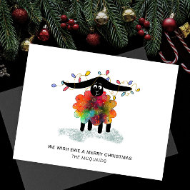 Funny Holiday Shee mit Weihnachtsbeleuchtung Card Feiertagskarte