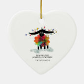 Funny Holiday Shee mit Weihnachtslicht Keramik Ornament (Hinten)