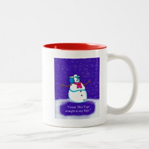 Funny Holiday Snow Cartoon Zweifarbige Tasse
