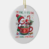 “Funny Holiday – Snowman Meltdown  Keramik Ornament (Rechts)