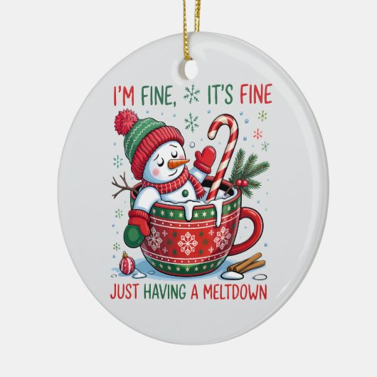“Funny Holiday – Snowman Meltdown Keramik Ornament (Links)