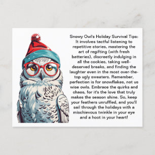 Funny Holiday Survival Tipps für ein schneesichere Postkarte