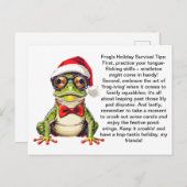 Funny Holiday Survival Tipps vom Frosch Postkarte (Vorne/Hinten)