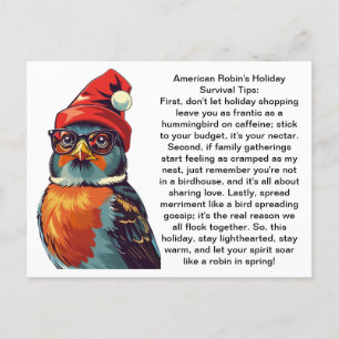 Funny Holiday Survival Tipps von einem amerikanisc Postkarte