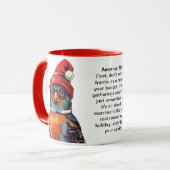 Funny Holiday Survival Tipps von einem amerikanisc Tasse (Vorderseite Links)