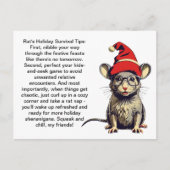 Funny Holiday Überleben Tipps für eine Runde Postkarte (Vorderseite)