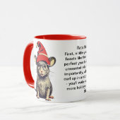 Funny Holiday Überleben Tipps für eine Runde Tasse (Vorderseite Links)