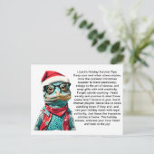 Funny Holiday Überlebenstipps von einer Lizard Postkarte (Stehend Vorderseite)