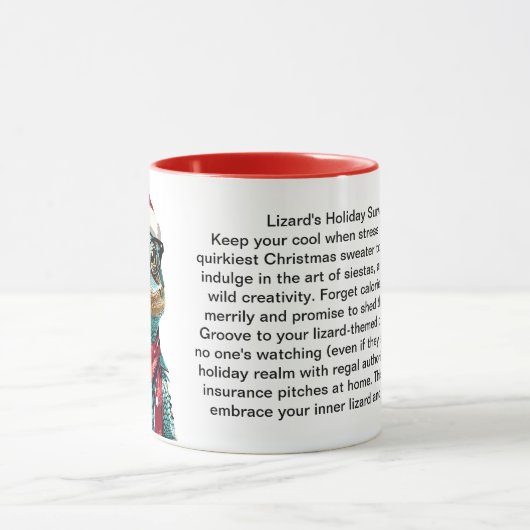 Funny Holiday Überlebenstipps von einer Lizard Tasse (Zentrum)