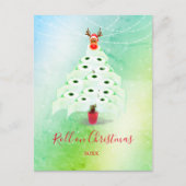 Funny Holiday Weihnachts-Toilette Roll Tree Green Postkarte (Vorderseite)