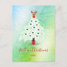 Funny Holiday Weihnachts-Toilette Roll Tree Green Postkarte