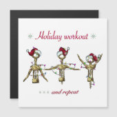 Funny Holiday Workout Weihnachtskarte Magnetkarte (Vorne/Hinten)