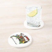 Funny Holidays Frohe Weihnachtsmann Reindeer Sandstein Untersetzer (Seite)