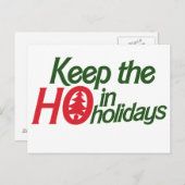 Funny Holidays Ho Feiertagspostkarte (Vorne/Hinten)