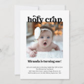 Funny Holly Crap Girl oder Boy First Birthday Part Einladung (Vorderseite)