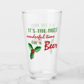 Funny Holly Jolly Red Berries Green Blätter Glas (Vorderseite)