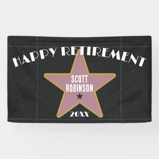 Funny Hollywood Sidewalk Star Retirement Party Banner (Horizontal)