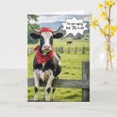 Funny Holstein Kuh für 74. Geburtstag Karte (Gelbe Blume)