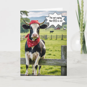 Funny Holstein Kuh für 85. Geburtstag Karte