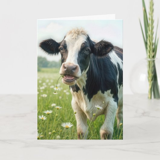 Funny Holstein Kuh zum Geburtstag Karte (Vorderseite)