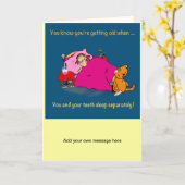 Funny holt alte Cartoon-Karte - falsche Zähne Karte (Gelbe Blume)