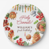 Funny Holy Cannoli little meatball 1st birthday Pappteller (Vorderseite)