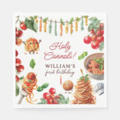 Funny Holy Cannoli little meatball 1st birthday Serviette (Vorderseite)