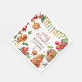 Funny Holy Cannoli little meatball 1st birthday Serviette (Ecke)