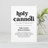 Funny Holy Cannoli Probe Dinner Einladung (Stehend Vorderseite)