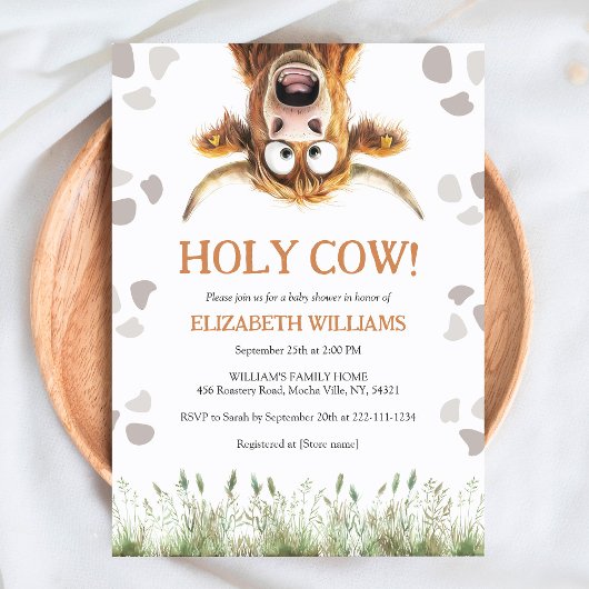 Funny Holy Cow Baby Shower Einladung