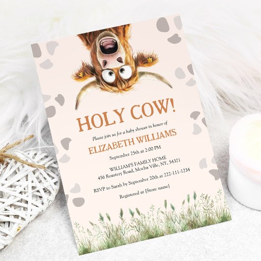 Funny Holy Cow Baby Shower Einladung