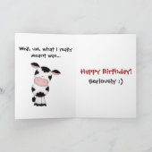 Funny Holy Cow You're 30 Humorous Birthday Karte (Innenseite)