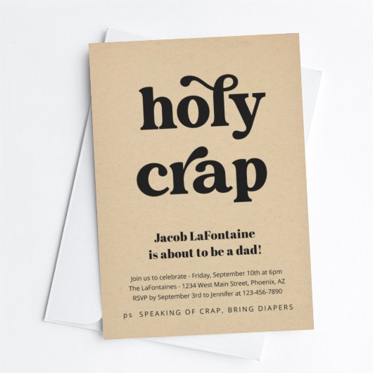 Funny Holy Crap Daddy Diaper Party Einladung