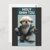 Funny Holy Shi Tzu Dog Postcard Postkarte (Vorne/Hinten)