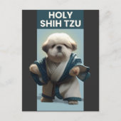 Funny Holy Shi Tzu Dog Postcard Postkarte (Vorderseite)