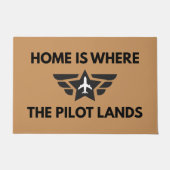 Funny Home Is Where The Pilot Lands Plane Welcome  Fußmatte (Vorderseite)