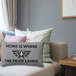Funny Home Is Where The Pilot Lands Plane Welcome  Lendenkissen