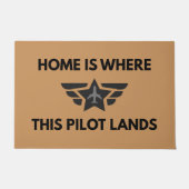Funny Home Where This Pilot Lands Plane Welcome  Fußmatte (Vorderseite)