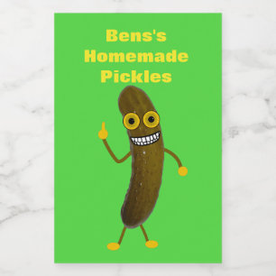 Funny Homemade Dill Pickle Canning Labels Lebensmitteletikett