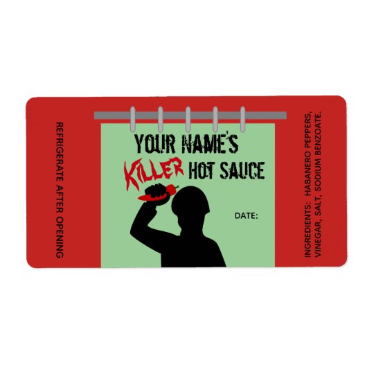 Funny Homemade Hot Sauce Labels Killer Custom (Vorne)