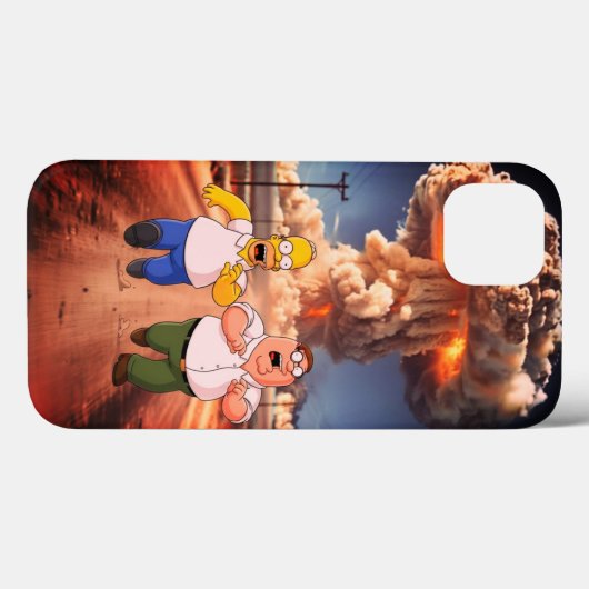 Funny Homer & Peter Nuklear Mushroom Cloud Case-Mate iPhone Hülle (Rückseite (Horizontal))