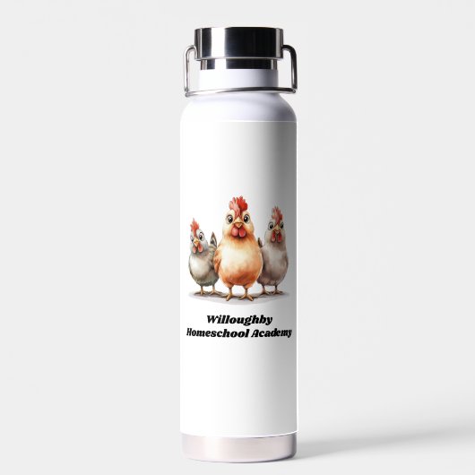 Funny Homeschool Chicken Trinkflasche (Rückseite)
