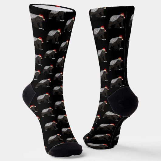 Funny Honey Badger Animal Weihnachtsfest Socken (Gewinkelt)